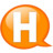 Speech balloon orange h Icon